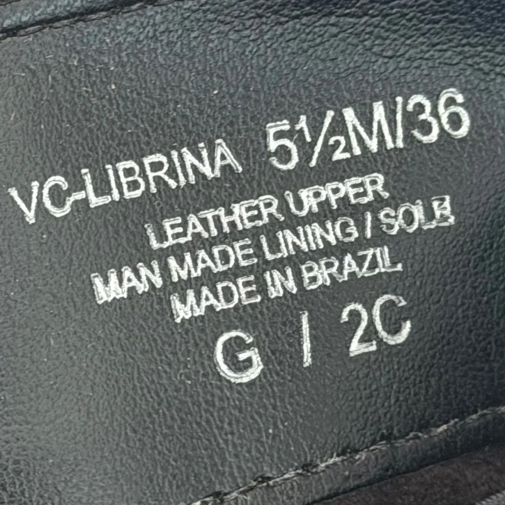 Vince Camuto Librina Black Leather Square Toe Tall Boots VC-LIBRINA Size 5.5 NEW
